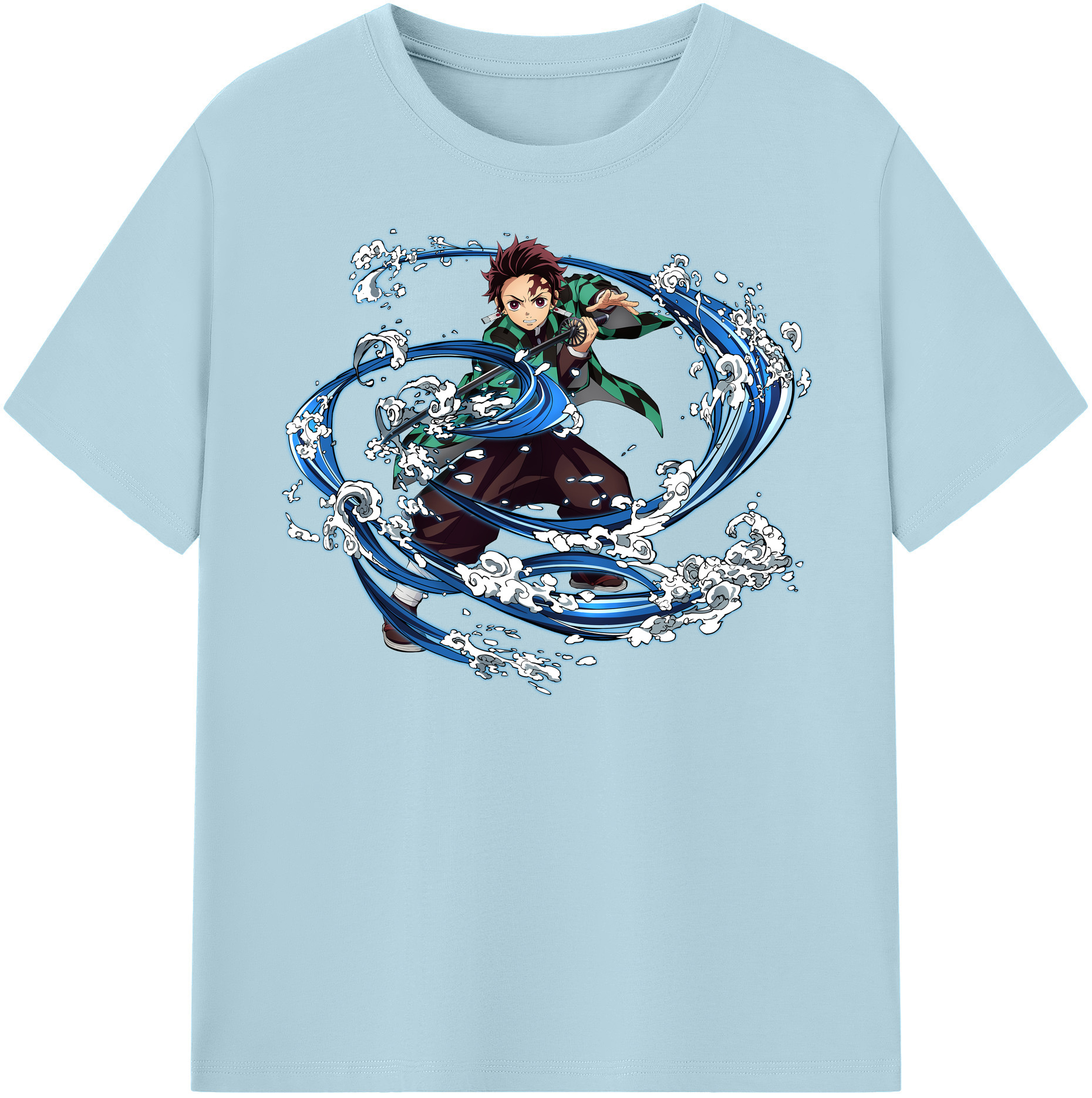 （画像用） 鬼滅の刃 竈門 炭治郎／かまど たんじろう Kamado Tanjirou 綿100％半袖Tシャツ（フロントプリント）